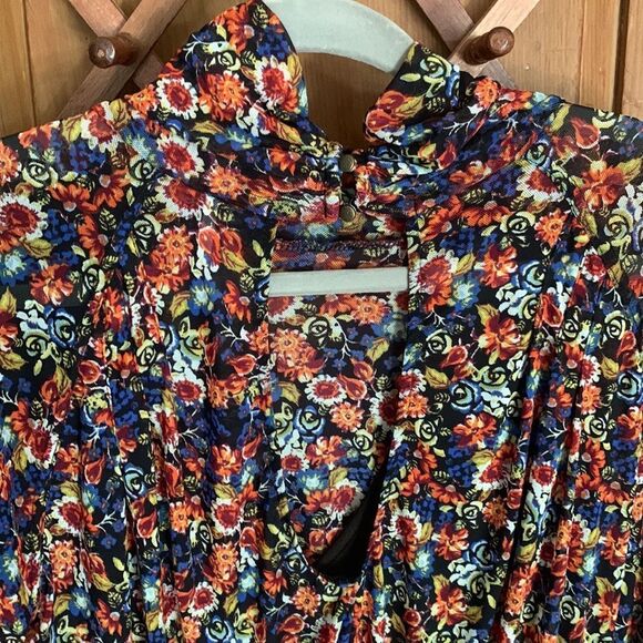 Free People All Doled Up floral long sleeve mesh turtleneck crop top - Picture 8 of 11